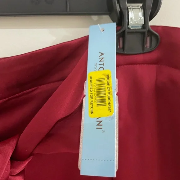 Vivid Wine Red Satin Wide Leg Pants - Size14 - Picture 2 of 7